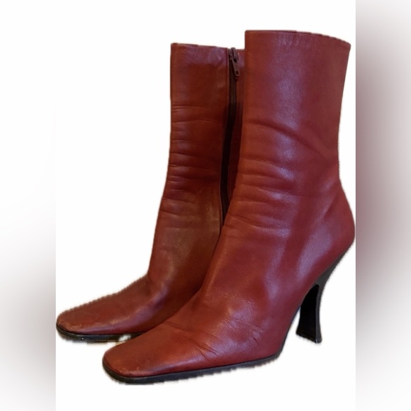 Prada Shoes - Vintage Prada Red Leather Ankle Boots | Made in Italy | 38.5